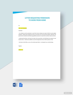 Letter Requesting Permission To Work From Home