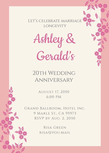 Free Minimalist Anniversary Invitation Template to Edit Online