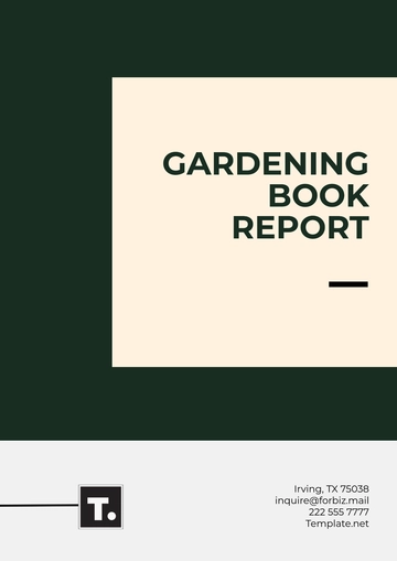 Free Gardening Book Report Template to Edit Online