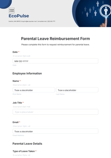 Free Parental Leave Reimbursement Form Template to Edit Online