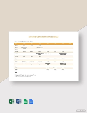 Rotating Work From Home Schedule Template