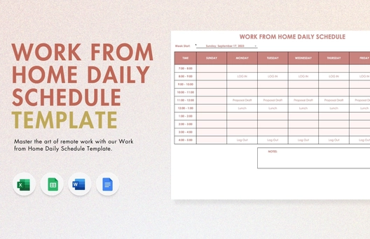 Work From Home Daily Schedule Template