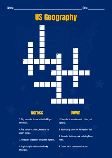 Free Mini Crossword Puzzle for Adults Template to Edit Online