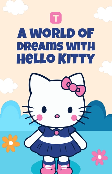 Free Blue Hello Kitty Poster Template to Edit Online