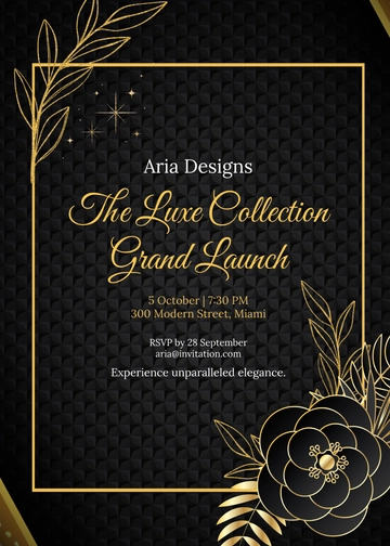 Free Unique Elegant Invitation Template to Edit Online