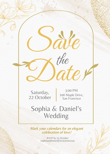 Free Save The Date Elegant Invitation Template to Edit Online