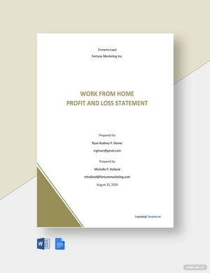 Blank Work From Home Statement Template