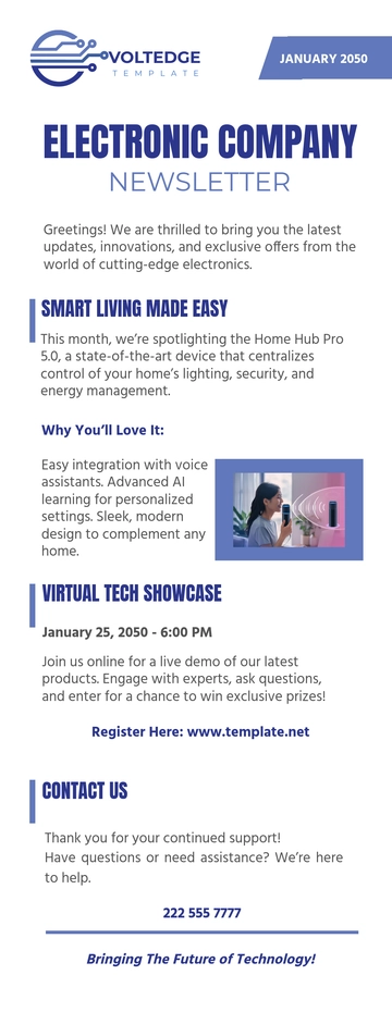 Free Electronic Company Newsletter Template to Edit Online