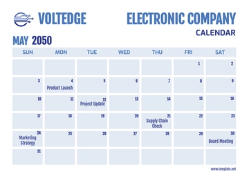 Free Electronic Company Calendar Template to Edit Online