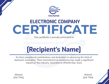 Free Electronic Company Certificate Template to Edit Online