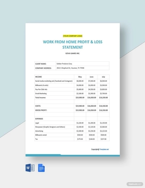 Simple Work From Home Statement Template