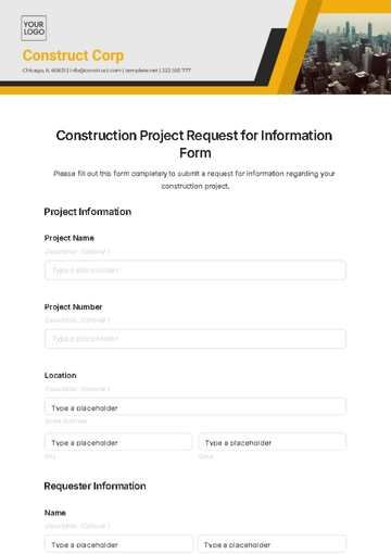 Free Construction Project Request for Information Form Template to Edit Online