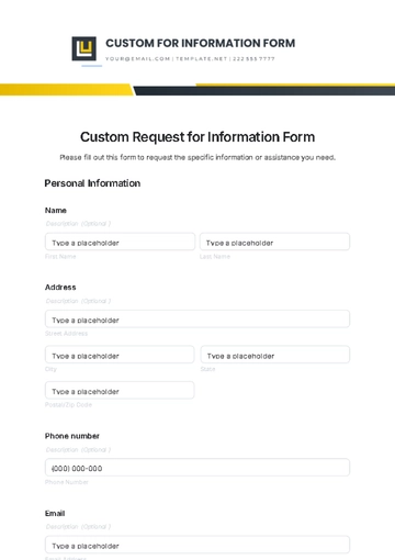 Free Custom Request for Information Form Template to Edit Online