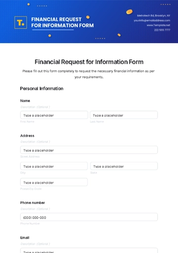 Free Financial Request for Information Form Template to Edit Online