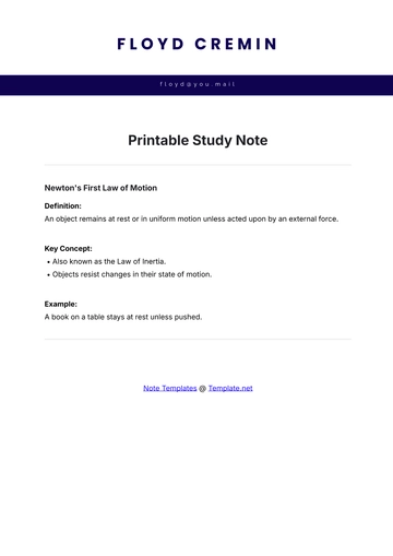 Free Printable Study Note Template to Edit Online