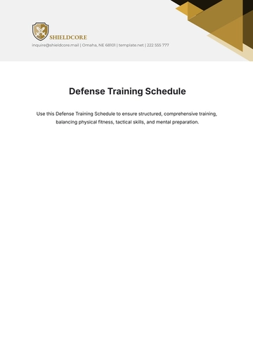 Free Defense Training Schedule Template to Edit Online