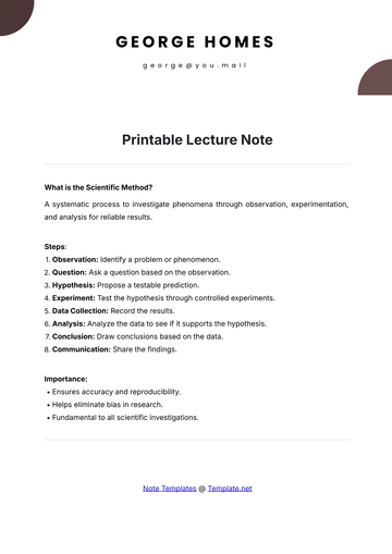 Free Printable Lecture Note Templates to Edit Online