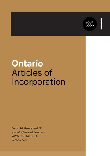 Free Ontario Articles of Incorporation Template to Edit Online