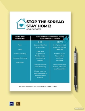 Stay Home Coronavirus COVID-19 Awareness Flyer Template
