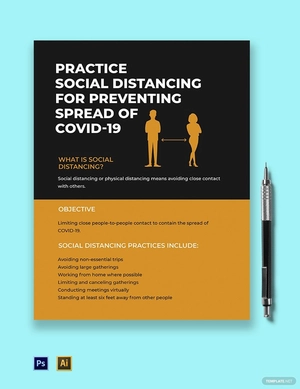 Coronavirus Social Distancing Awareness Flyer Template