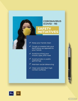 Coronavirus COVID-19 Safety Initiatives Flyer Template