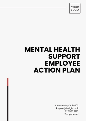 Free Mental Health Support Employee Action Plan Template to Edit Online