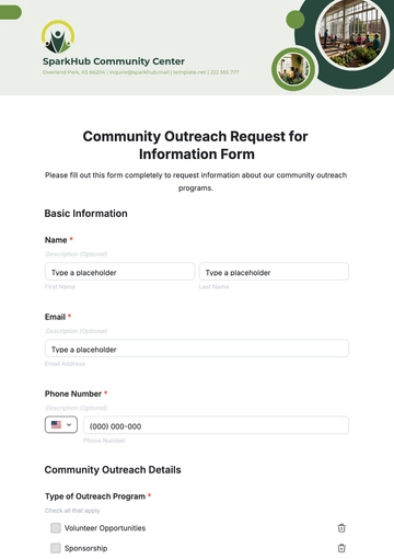 Free Community Outreach Request for Information Form Template to Edit Online