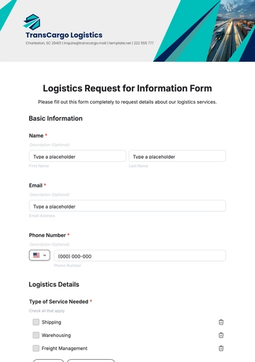 Free Logistics Request for Information Form Template to Edit Online