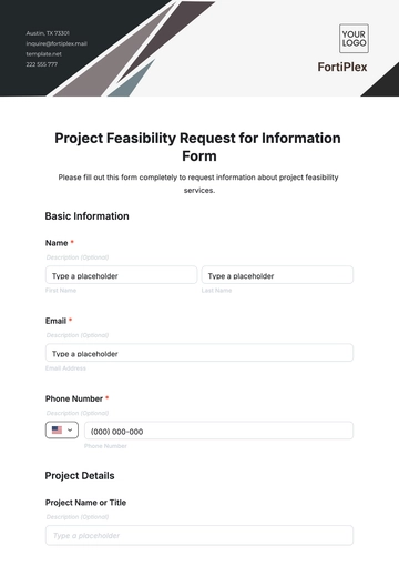 Free Project Feasibility Request for Information Form Template to Edit Online