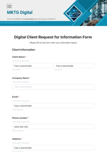 Free Digital Client Request for Information Form Template to Edit Online