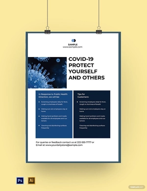 Coronavirus COVID-19 Customer Information Poster Template