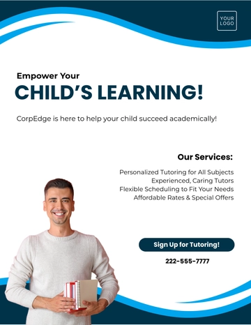 Free Elementary Tutoring Tuition Flyer Template to Edit Online