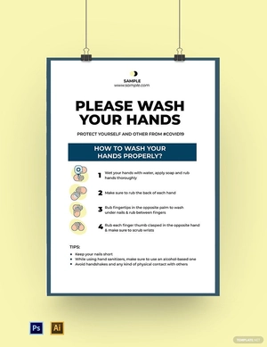 Coronavirus COVID-19 Please Wash Your Hands Poster Template