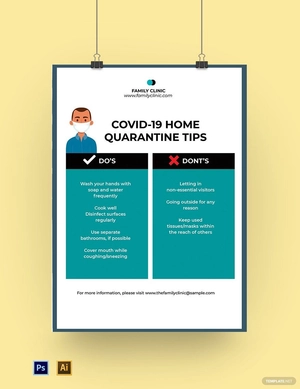 Corona COVID-19 Home Quarantine Poster Template