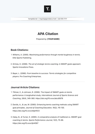 Free APA Citation Template to Edit Online