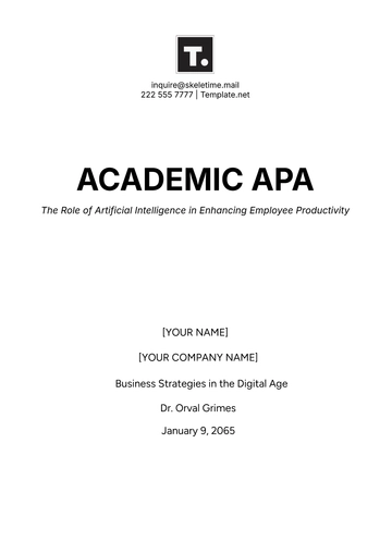 Free Academic APA Template to Edit Online