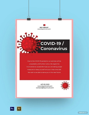 Coronavirus COVID-19 Lock Down Shop Poster Template