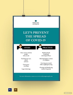 Coronavirus COVID-19 Prevention Social Media Poster Template