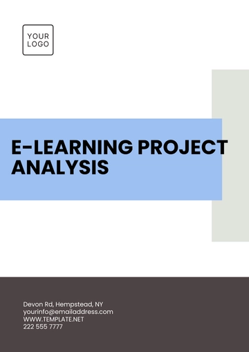 Free E-Learning Project Analysis Template to Edit Online