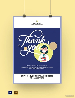 Coronavirus COVID-19 Doctor Thank You Poster Template