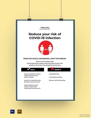 Coronavirus COVID-19 Awareness Social Distancing Poster Template