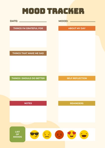 Free Mood Tracker Journal Template to Edit Online