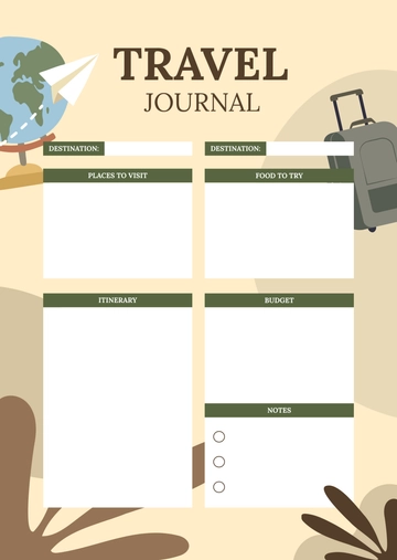 Free Creative Travel Journal Template to Edit Online