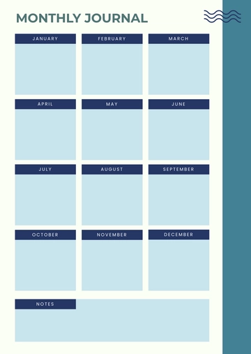 Free Monthly Journal Template to Edit Online