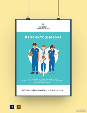 Coronavirus Thank You Medical Personnel Poster Template