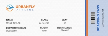 Free Plane Ticket Template to Edit Online