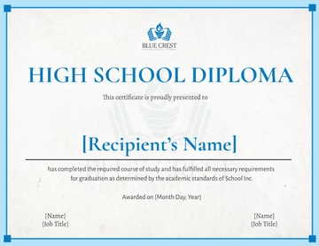 Free High School Diploma Template to Edit Online