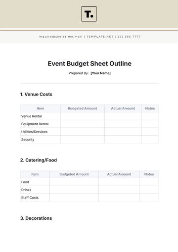 Free Event Budget Sheet Outline Template to Edit Online