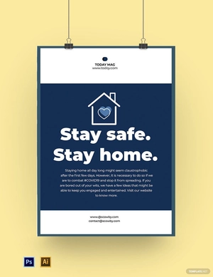 Coronavirus COVID-19 Stay at Home Activities Poster Template