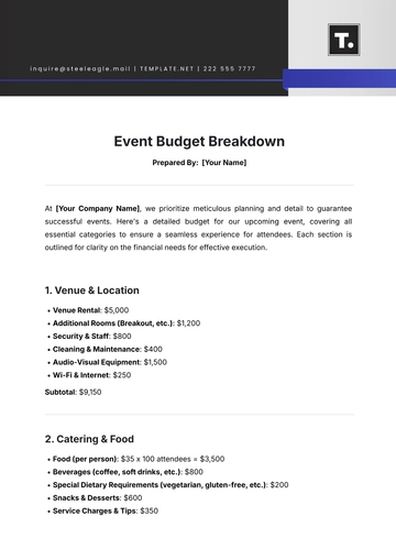 Free Event Budget Breakdown Template to Edit Online